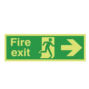 Picture of Photoluminescent Fire Exit Right Arrow Sign
