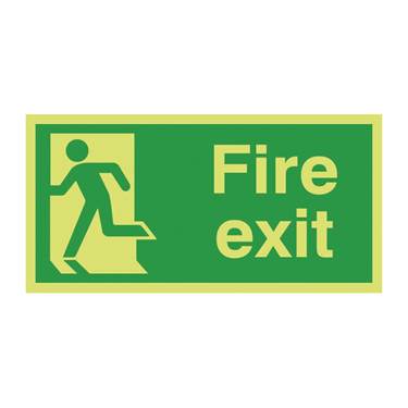 Picture of Photoluminescent Fire Exit Left Man Sign