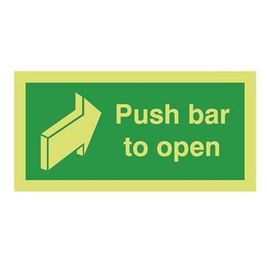 Picture of Photoluminescent Push Bar To Open Sign