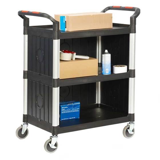 Picture of Proplaz 3 Shelf Trolleys with Plastic Sides